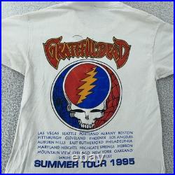 TRASHED Vintage Grateful Dead Shirt Mens S/M White Summer Tour 1995 Concert 90s