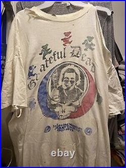 Thrashed Vtg 90s Grateful Dead Last Tour Jerry Garcia Memorial T-Shirt RARE XXL