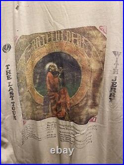 Thrashed Vtg 90s Grateful Dead Last Tour Jerry Garcia Memorial T-Shirt RARE XXL