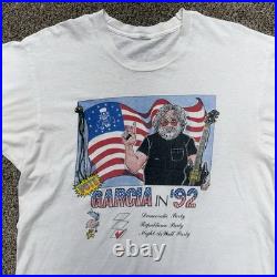 Two Vintage Grateful Dead T-Shirts XL Garcia President 25 Year Single Stitch 90s