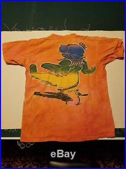 Ultra Rare Fantastic Vintage Grateful Dead Tie Dye Dancing Bear T Shirt Size Xl