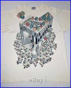 Ultra rare Grateful Dead MC Escher Dancing Bears 1993 shirt liquid blue USA XL