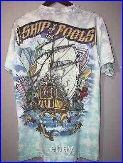 VINTAGE 1993 GRATEFUL DEAD SHIP OF FOOLS double sided TYE DYED SHIRT large