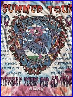 VINTAGE 1995 GRATEFUL DEAD TYE DYE 30th anniversary summer tour Band shirt no sz