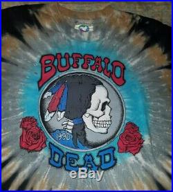 VINTAGE 90's GRATEFUL DEAD BUFFALO DEAD RICH STADIUM CONCERT TOUR SHIRT L NOS