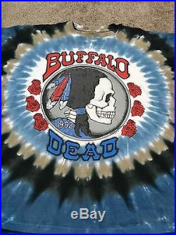 VINTAGE GRATEFUL DEAD 1992 BUFFALO NY TOUR SHIRT Rich Stadium TIE DYE XL