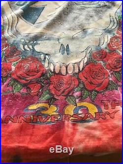 VINTAGE GRATEFUL DEAD 30th Anniversary Summer Tour Tie Dye T Shirt 2XL
