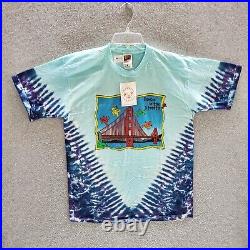 VINTAGE Grateful Dead 1998 Men T-Shirt L Blue Tie Dye Dancing Bears SF NWT READ