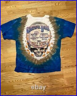 VINTAGE Grateful Dead Banjo 1994 Fall Tour LIQUID BLUE Tie Dye T-Shirt XXL 2000