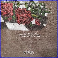 VINTAGE Grateful Dead Kelley Mouse 1972 Jester Men T-Shirt XL Brown Rose READ
