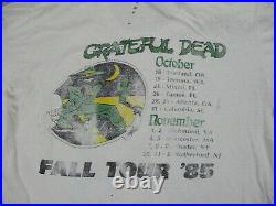VINTAGE Grateful Dead Shirt Adult Large White 1985 Concert Tour Rock Band Mens