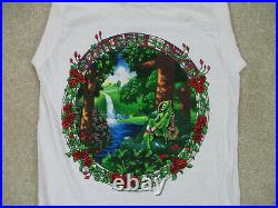 VINTAGE Grateful Dead Shirt Adult Small White Green 1984 Tour Concert Mens 80s