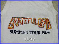 VINTAGE Grateful Dead Shirt Adult Small White Green 1984 Tour Concert Mens 80s