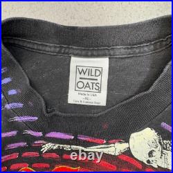 VINTAGE Grateful Dead Shirt Men Extra Large 1992 Wild Oats Spiral Skeletons AOP