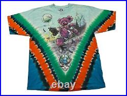 VINTAGE Liquid Blue Grateful Dead Headers FC World Cup Tie-Dye T Shirt L