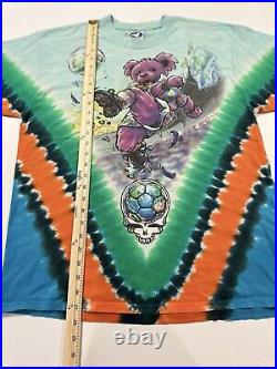 VINTAGE Liquid Blue Grateful Dead Headers FC World Cup Tie-Dye T Shirt L