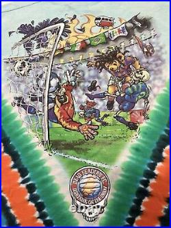 VINTAGE Liquid Blue Grateful Dead Headers FC World Cup Tie-Dye T Shirt L