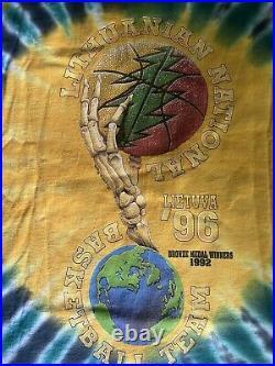 VIntage L 1996 96 Grateful Dead Lithuania Basketball Olympic Tye Dye T Shirt 92