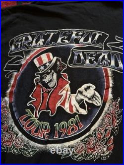 VTG 1981 Grateful Dead T Shirt Fantasy M Single Stitch Rock Concert Uncle Sam