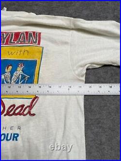 VTG 1987 Grateful Dead Bob Dylan Alone + Together Graphic T-Shirt Size XL