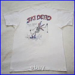 VTG 1992 Grateful Dead Bear Skiing T Shirt Skeleton Santa Ski Dead Denver CO XL