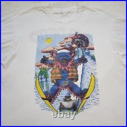 VTG 1992 Grateful Dead Bear Skiing T Shirt Skeleton Santa Ski Dead Denver CO XL