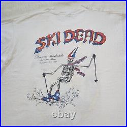 VTG 1992 Grateful Dead Bear Skiing T Shirt Skeleton Santa Ski Dead Denver CO XL