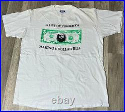 VTG 1992 Grateful Dead Jerry Garcia Marijuana 5 Dollar Bill Bootleg Lot Shirt XL