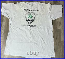 VTG 1992 Grateful Dead Jerry Garcia Marijuana 5 Dollar Bill Bootleg Lot Shirt XL