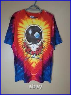 VTG 1992 Grateful Dead Space Your Face T Shirt Liquid Blue Men's XL Tie Dye 90s