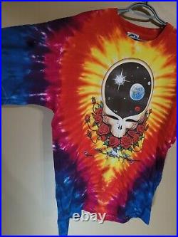 VTG 1992 Grateful Dead Space Your Face T Shirt Liquid Blue Men's XL Tie Dye 90s