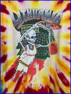 VTG 1992 Liquid Blue Lithuania Basketball Tie Dye Grateful Dead T-Shirt XL USA