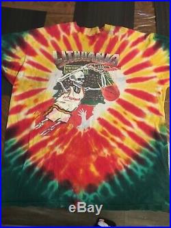 VTG 1992 Lithuania Basketball Tie Dye Grateful Dead Single Stitch T-Shirt XXL-US
