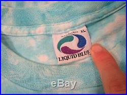 VTG 1993 Grateful Dead Liquid Blue Parachute bears Size XL 90s Rock Band T Shirt