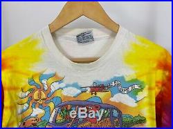 VTG 1994 Grateful Dead Liquid Blue Summer Tour Bus Came By Tie Dye T-Shirt L USA