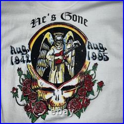 VTG 1995 GRATEFUL DEAD LS Jerry Garcia Skull Roses Shirt Fruit Of Loom Sz XL
