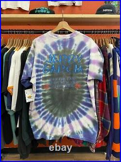 VTG 1995 Jerry Garcia Blue Tie Dye Grateful Dead Band Graphic Shirt Mens XL