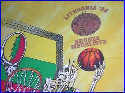 VTG 1996 Grateful Dead T Shirt Tie Dye Sz L Lithuania Basketball 96 Jerry Garcia