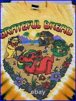 VTG 2000 Grateful Dead Dread Long Sleeve Shirt SZ L Double Sided Tye Dye Rare