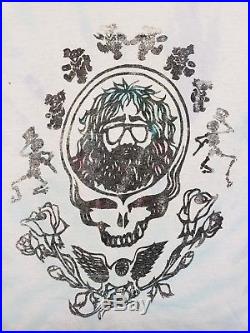 VTG 70s GRATEFUL DEAD CONCERT TOUR t shirt 2-sided Skull and Roses Bertha Garcia