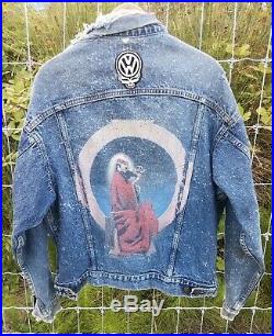 VTG 80s 90s LEVIS Jacket Rocker Patches Grateful Dead Shirt Acid Wash Trucker Lg