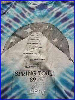 VTG 80s GRATEFUL DEAD CONCERT T SHIRT Squaw Valley Skiing Jerry Garcia 1989 Tour