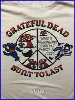 VTG 80s Grateful Dead Built To Last T-Shirt Glow In The Dark Single Stitch Sz XL