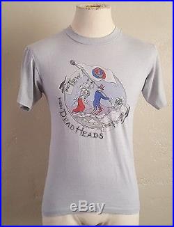 VTG 80s Grateful Dead Heads Concert T Shirt FewithProud/Patriotic S (1986)