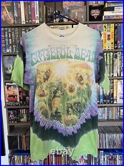 VTG 90s 1995 Liquid Blue Grateful Dead Summer Tour T Shirt Turtle Terrapin Large