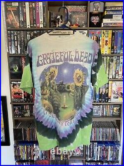 VTG 90s 1995 Liquid Blue Grateful Dead Summer Tour T Shirt Turtle Terrapin Large