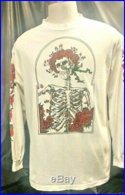 VTG 90s GRATEFUL DEAD TOUR long sleeve t shirt 2-sided Skull Roses Bertha Garcia