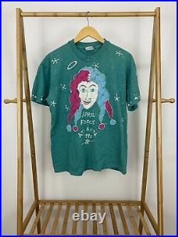 VTG 90s Grateful Dead April Fools Atlanta Spectrum Batik Jester Clown T-Shirt XL