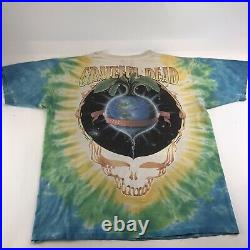 VTG 90s Liquid Blue 1998 Grateful Dead Keep It Green Tie Dye Band T-Shirt XL