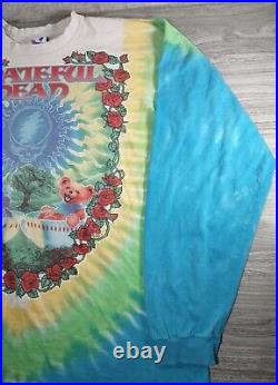 VTG 90s Liquid Blue Grateful Dead 1997 Scarlet Fire Band Tie Dye L/S T Shirt XL
